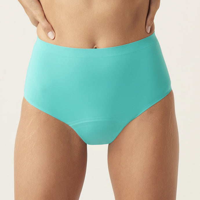 Modibodi Seamfree Full Brief Turquoise Moderate-Heavy |ModelName:Bianca S