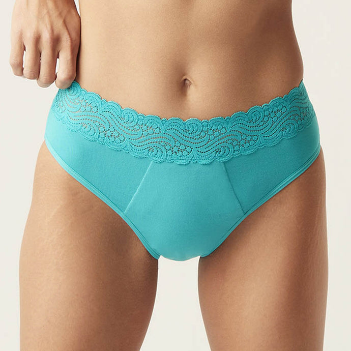 Modibodi Sensual Hi-Waist Bikini Turquoise Maxi |ModelName:Bianca S/10