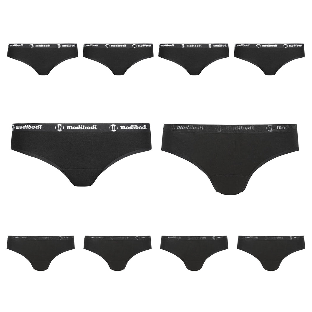 Modibodi Perspiration 10 Pack Black Mixed