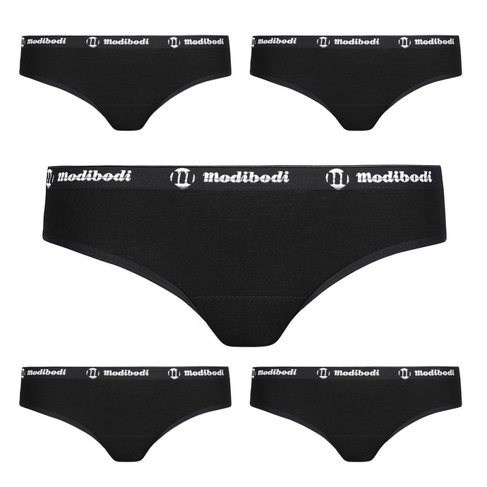 Modibodi Active Brief 5 Pack Black Light-Moderate