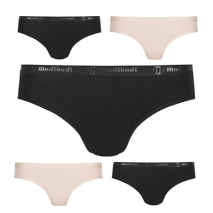 Modibodi Classic Bikini 5 Pack Moisture Wicking Flatlay