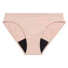 Load image into Gallery viewer, Modibodi Classic Bikini Beige Moderate-Heavy Flatlay
