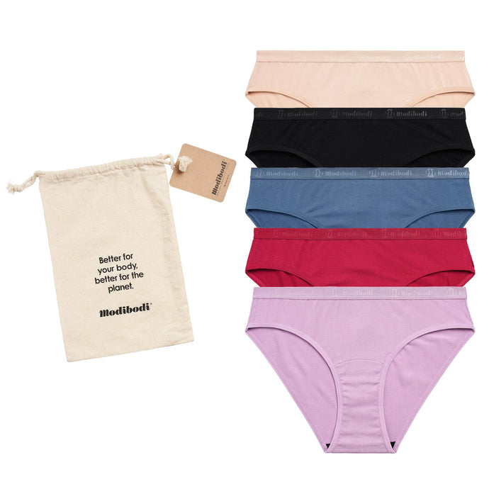 Modibodi Classic Bikini Everyday Bundle Pack Flatlay