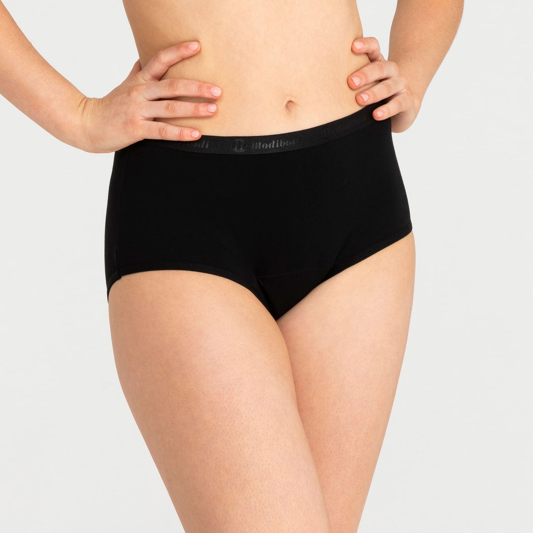 Modibodi Classic Full Brief Black Light-Moderate |ModelName:Tiffany S/10