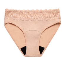 Load image into Gallery viewer, Modibodi Sensual Hi-Waist Bikini Beige Light-Moderate Flatlay
