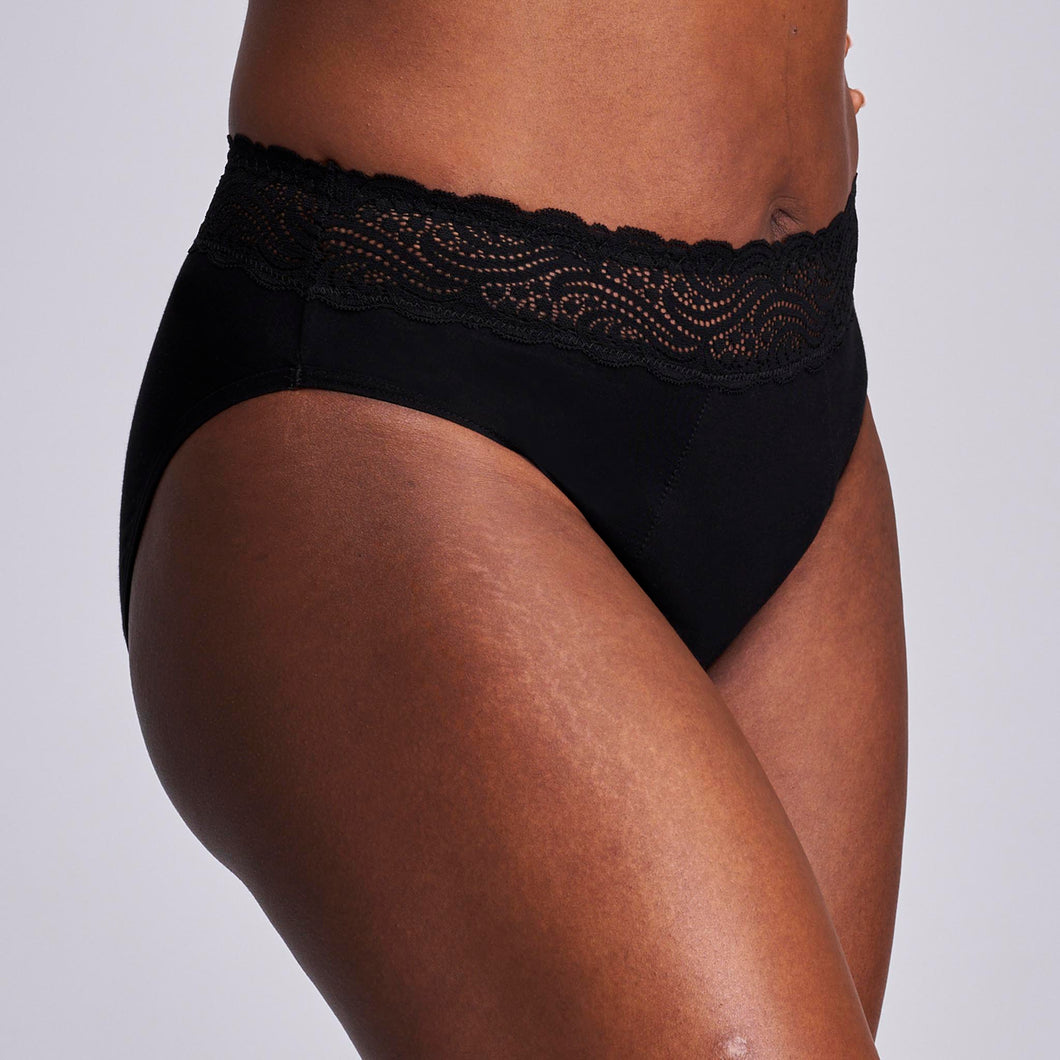 Modibodi Sensual Hi-Waist Bikini Black Maxi |ModelName:Juneth S/10