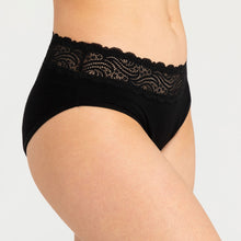Load image into Gallery viewer, Modibodi Sensual Hi-Waist Bikini Black Heavy-Overnight 