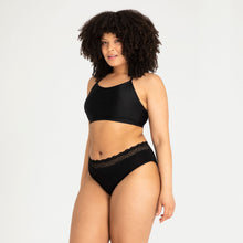 Load image into Gallery viewer, Modibodi Sensual Hi-Waist Bikini Black Heavy-Overnight 