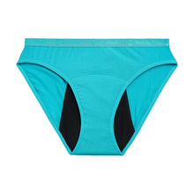 Load image into Gallery viewer, Modibodi Vegan Bikini Turquoise Heavy-Overnight Flatlay
