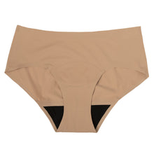 Load image into Gallery viewer, Modibodi Seamfree Boyleg Tan Moderate-Heavy Flatlay